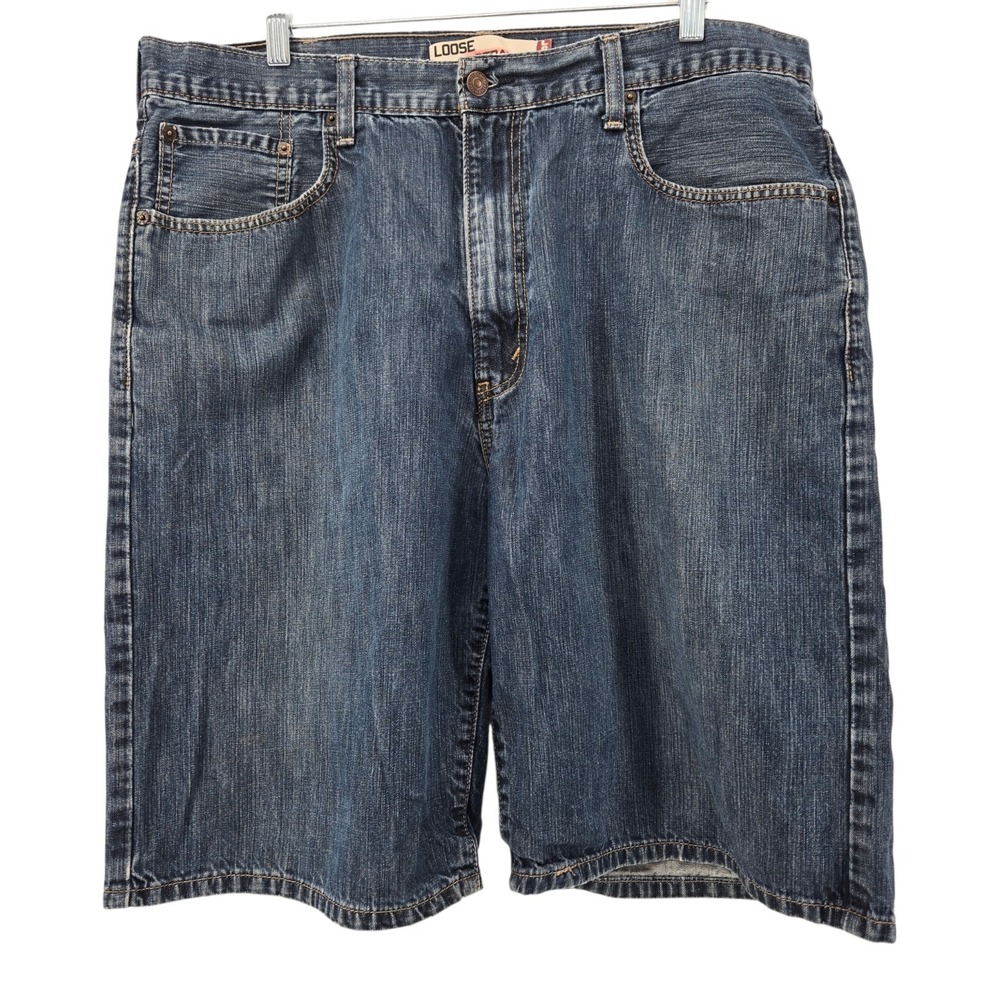 Levi's 569 Shorts Mens 40 Loose Straight Mid Rise Denim Med Wash Casual Jorts